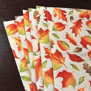 Set of six fall leaves placemats